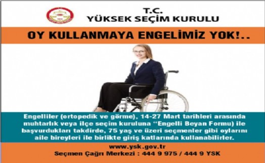 ENGELLİ SEÇMEN GİRİŞ KATTA OY KULLANACAK