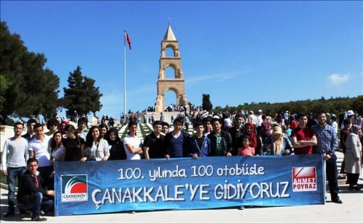 ZAFERİN 100. YILINDA ÇEKMEKÖY'DEN 100 OTOBÜSLE ÇANAKKALE'YE