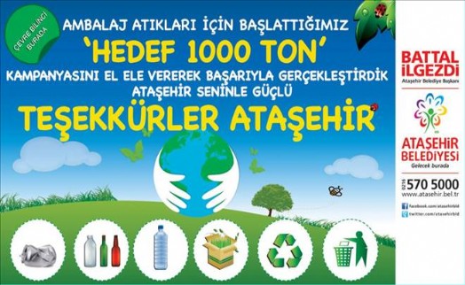 Ataşehir'de Ayda 1000 Ton Ambalaj Atığı Toplanıyor