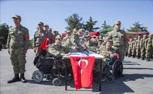 Engelli askerler vatan borcunu ödedi