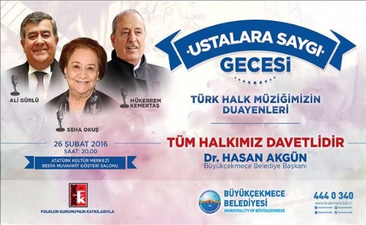 Türk Halk Müziği´nin 3 Dev İsmi Büyükçekmece´de Buluşuyor