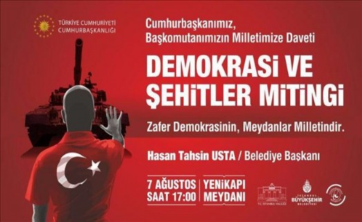Başkan Usta: ´Demokrasi ve Şehitler Mitingi´ne Katılarak Tek Yürek oOalım´