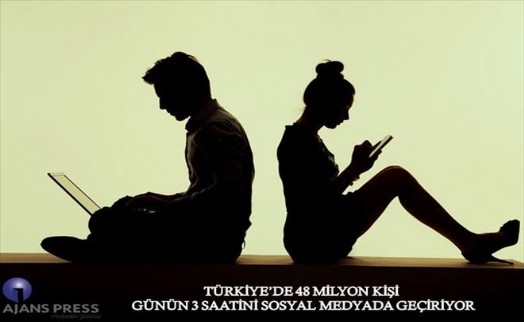 TÜRKİYE´DE 48 MİLYON KİŞİ GÜNÜN 3 SAATİNİ SOSYAL MEDYADA GEÇİRİYOR