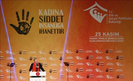 CUMHURBAŞKANI ERDOĞAN: KADINA ŞİDDET ASLA KABUL EDİLEMEZ