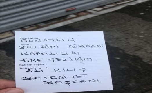 Başkandan Esnafı Gülümseten Not: ?Geldim, Dükkan Kapalıydı??