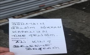 Başkandan Esnafı Gülümseten Not: ?Geldim, Dükkan Kapalıydı??