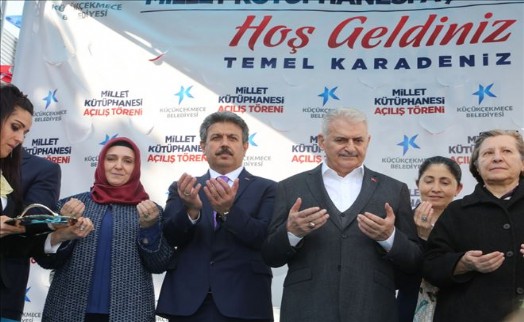 BİNALİ YILDIRIM, KÜÇÜKÇEKMECE´DE MİLLET KÜTÜPHANESİ´Nİ AÇTI