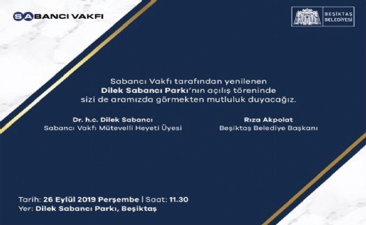 DİLEK SABANCI PARKI YENİLENEREK BEŞİKTAŞ’TA HİZMETE AÇILIYOR!