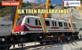 GAYRETTEPE-KAĞITHANE- İSTANBUL HAVALİMANI METROSU'NDA İLK TREN RAYLARA İNDİ