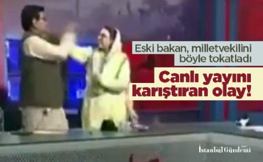 Canlı yayını karıştıran olay! Eski bakan, milletvekilini böyle tokatladı