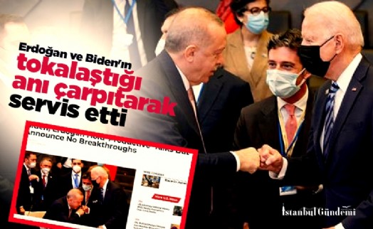Yabancı basın, Erdoğan ve Biden'ın tokalaştığı anı çarpıtarak servis etti
