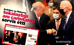 Yabancı basın, Erdoğan ve Biden'ın tokalaştığı anı çarpıtarak servis etti