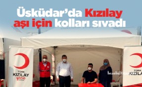 Üsküdar’da Kızılay aşı için kolları sıvadı