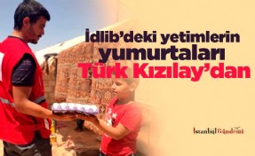 İdlib’deki yetimlerin yumurtaları Türk Kızılay’dan